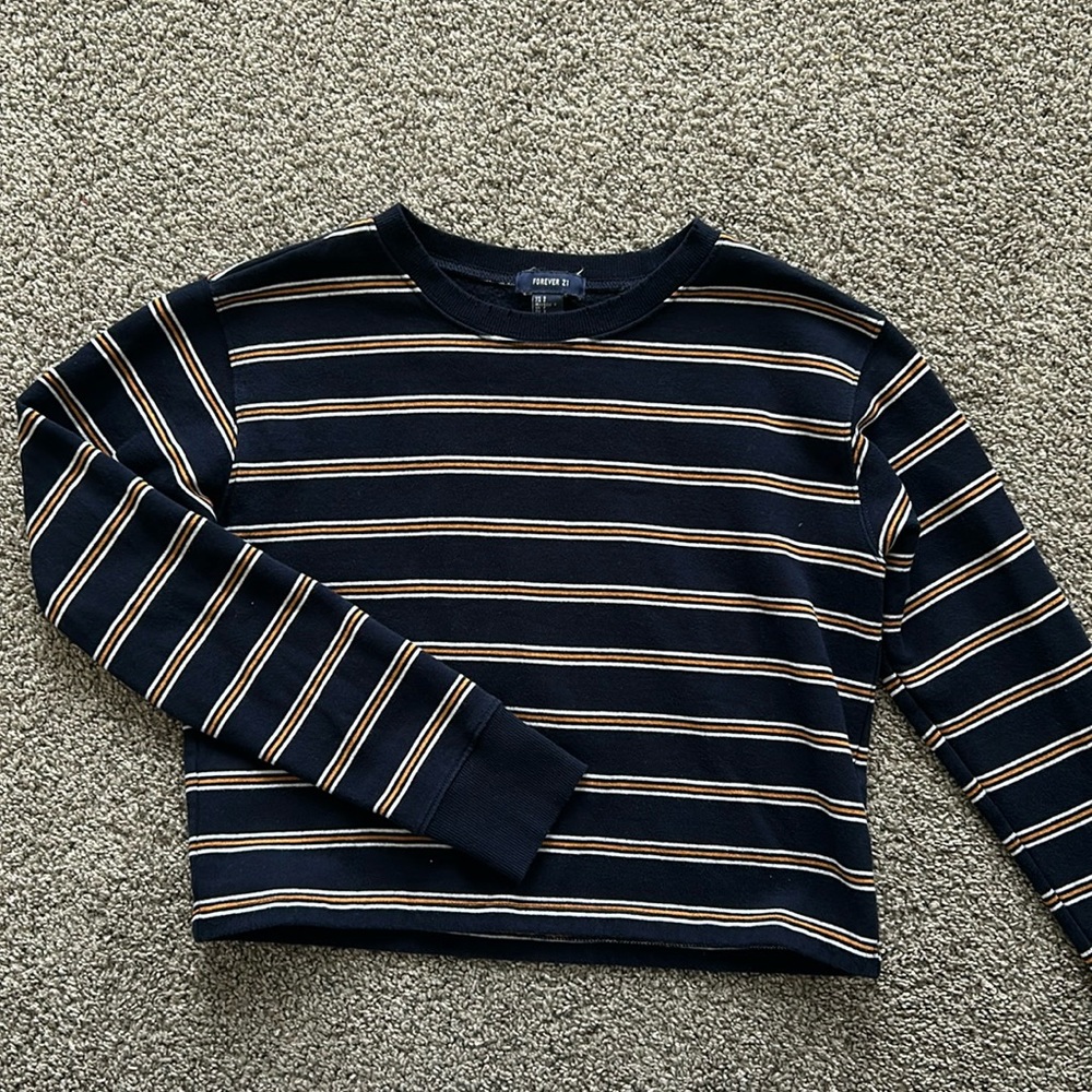 Forever 21 Cropped Striped Top